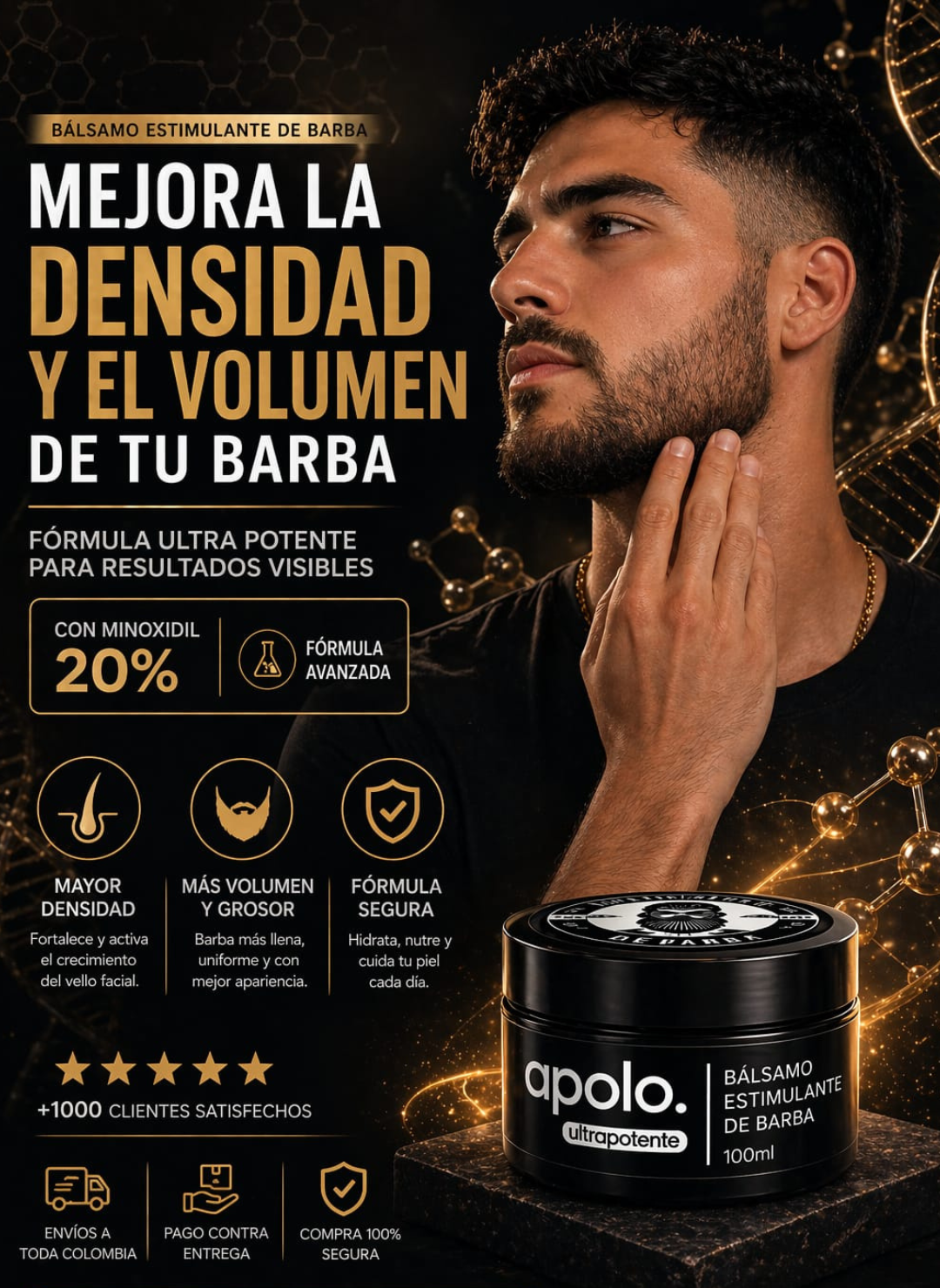 Apolo-Estimulante de barba 2X1